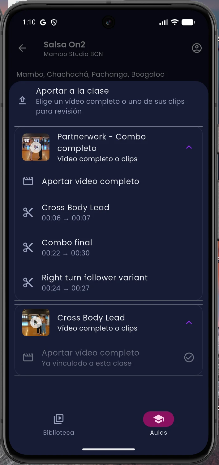 Selector de Kadance para aportar un vídeo completo o uno de sus clips